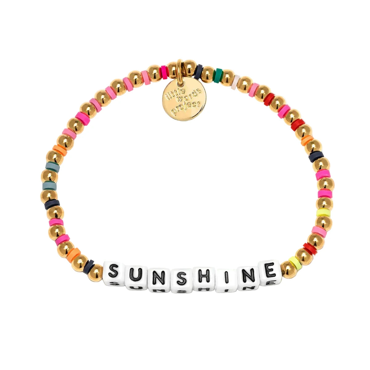 Sunshine gold filled bracelet S/M with rainbow disc accents