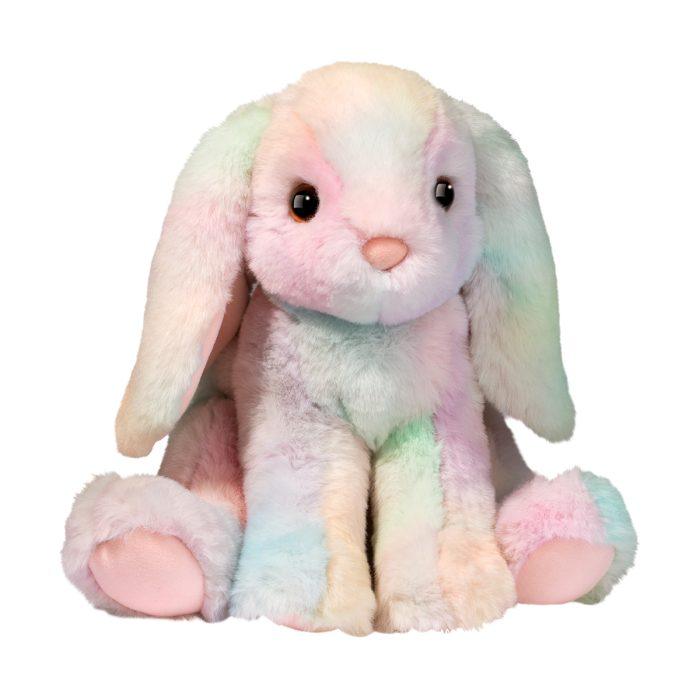 Sweetie Rainbow Bunny stuffed animal by Douglas with rainbow fur