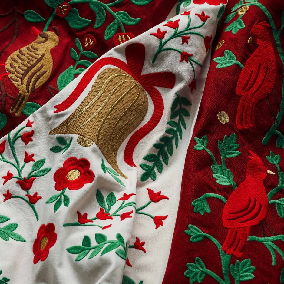 Christmastide Embroidered Tree Skirt