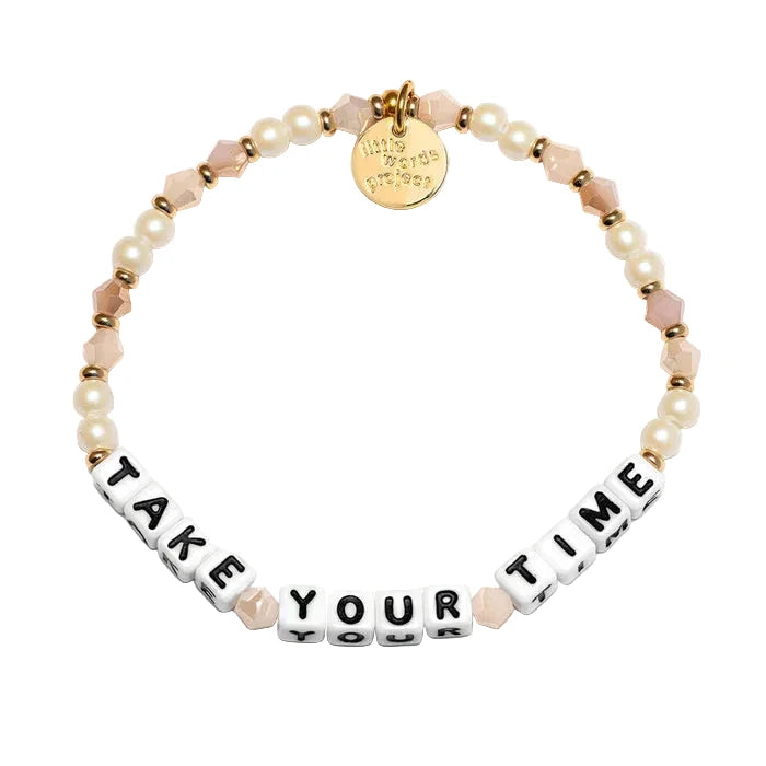 Take Your Time Cider Donuts bracelet fall tone word bracelet