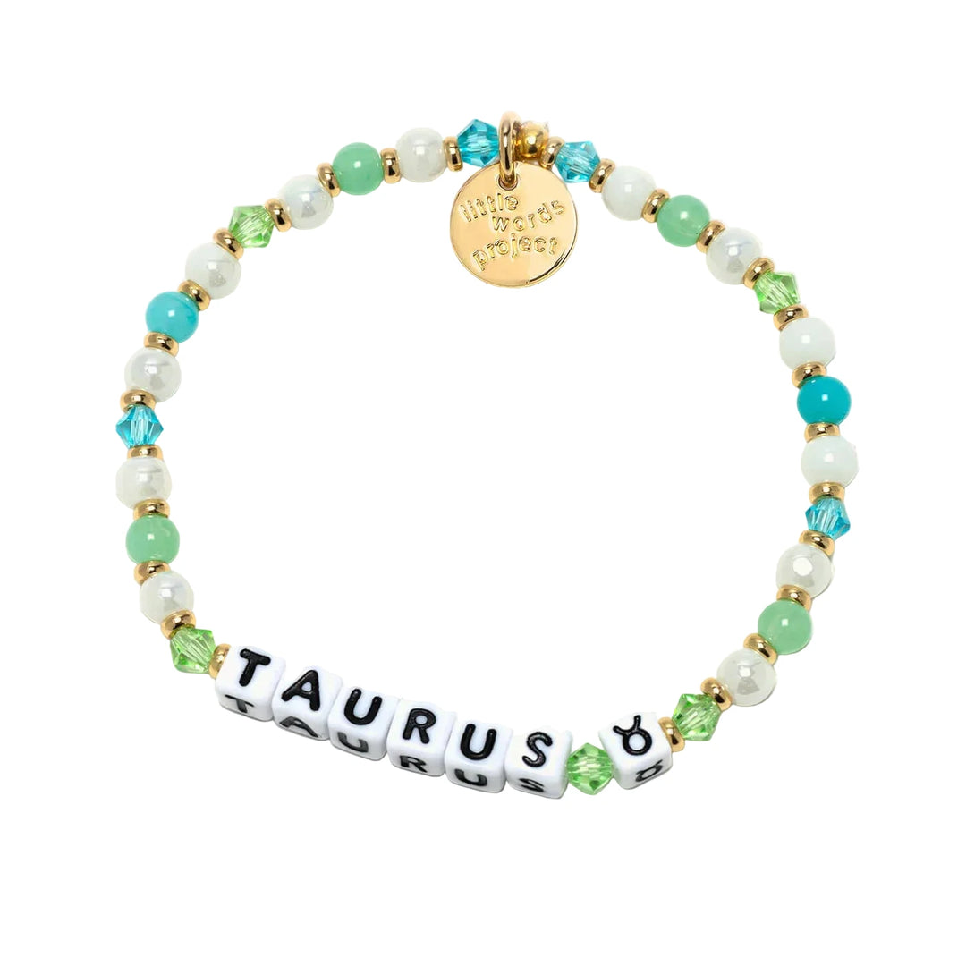 Taurus Bull bracelet M/L zodiac word bead bracelet