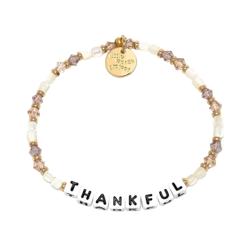 Thankful First Snowfall bracelet M/L winter gratitude bracelet