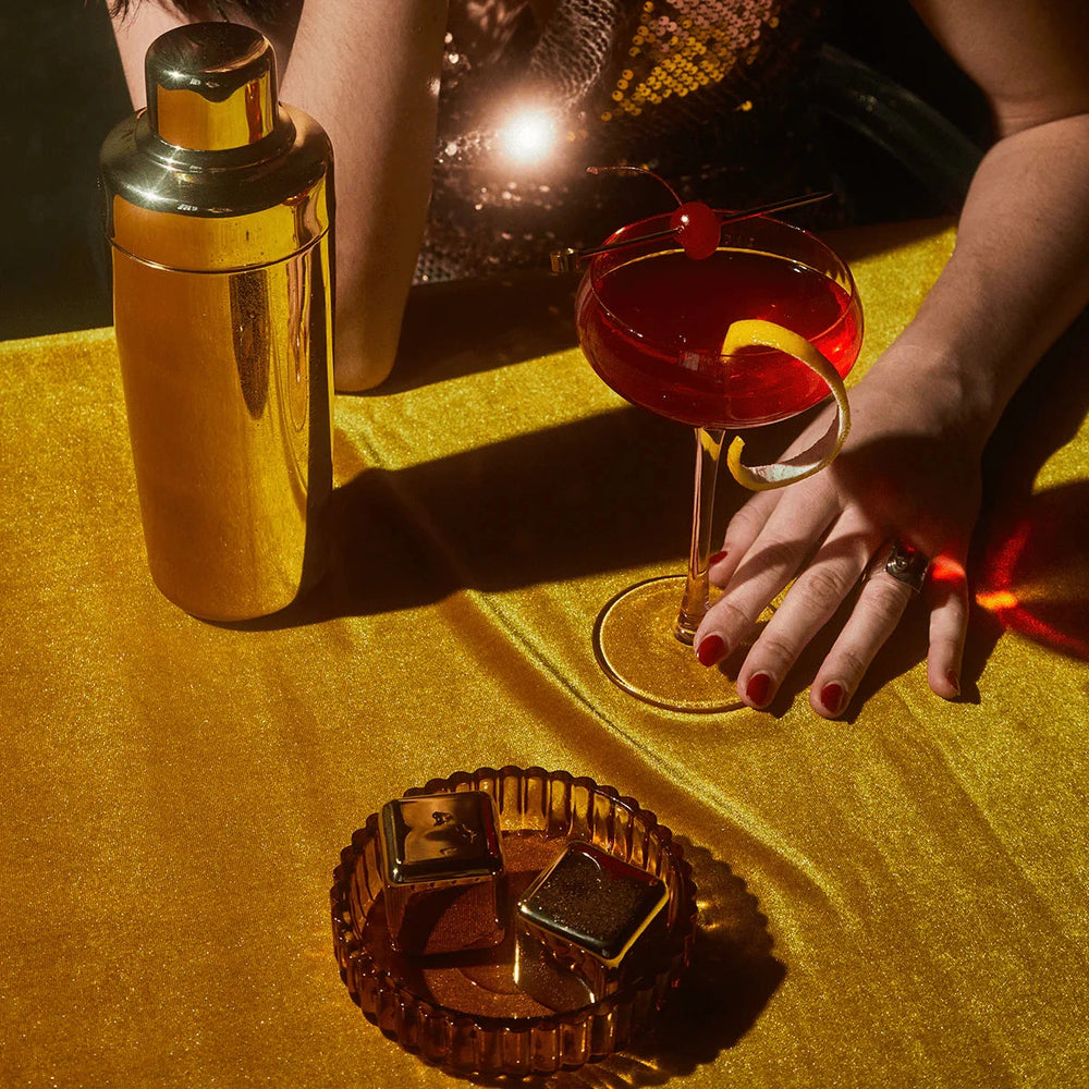 Jupiter Cubes Large Gold Cocktail Chillers