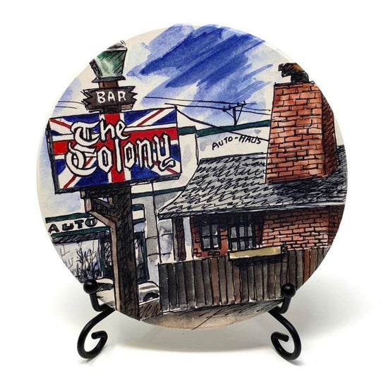 Coaster featuring The Colony, a legendary Tulsa music venue – Oklahoma nostalgia and dive bar gift