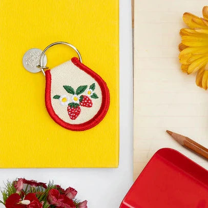 Strawberry Blossom Patch Keychain