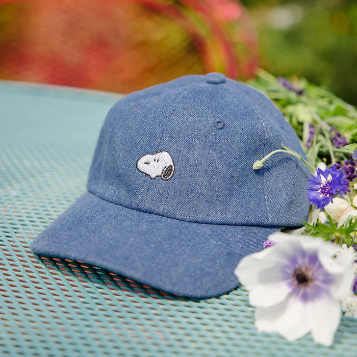 Snoopy Denim Embroidered Dad Hat