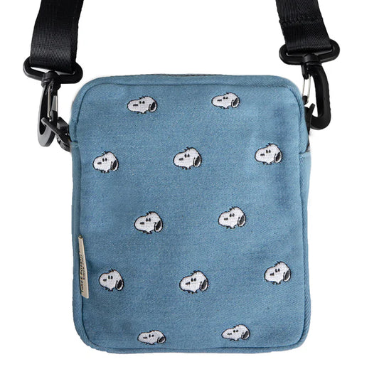 Snoopy Embroidered Crossbody Denim Bag