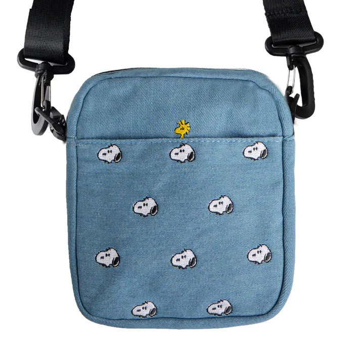 Snoopy Embroidered Crossbody Denim Bag