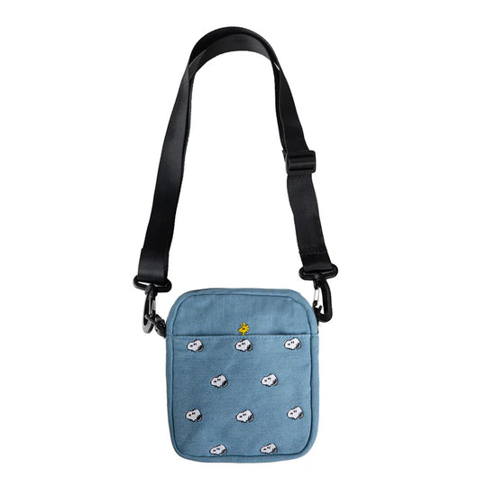 Snoopy Embroidered Crossbody Denim Bag