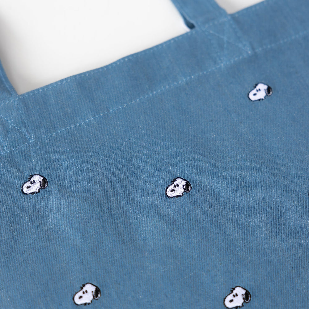 Snoopy Embroidered Tote Bag Denim