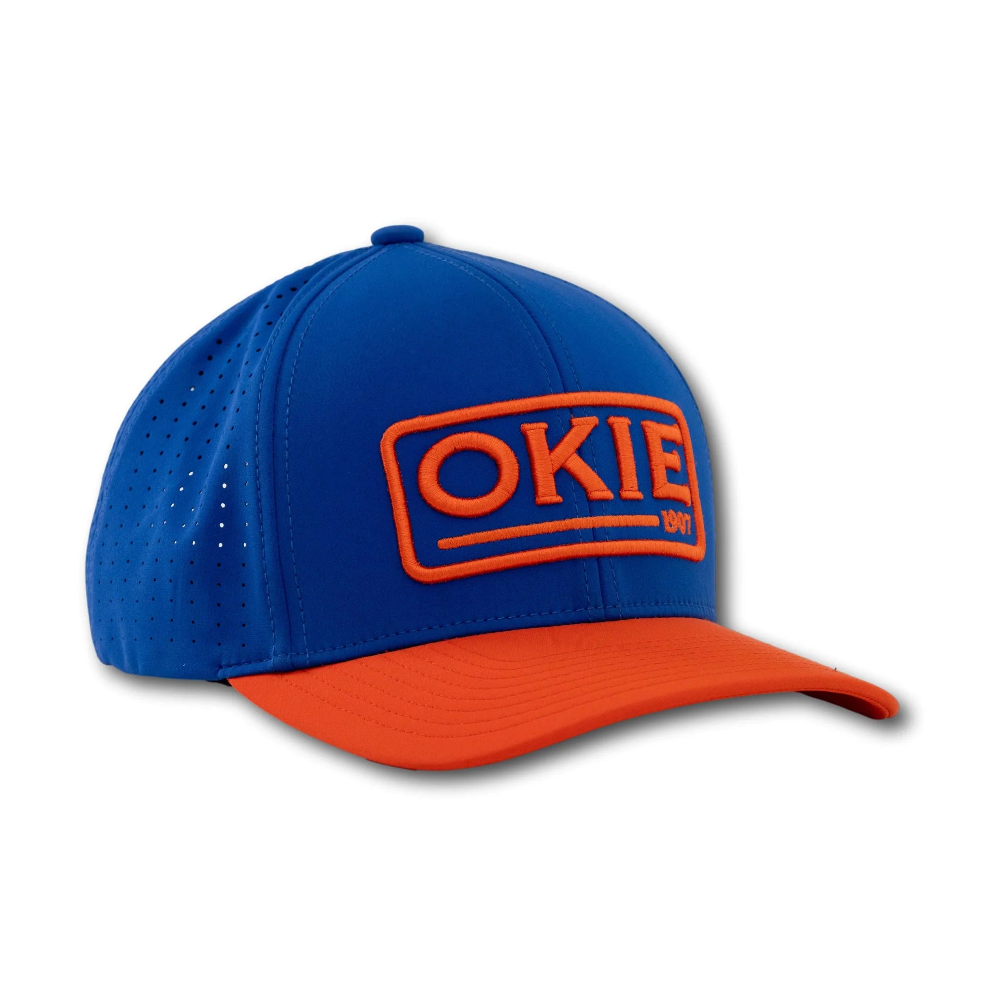 Blue and orange Thunder inspired performance hat by The Okie Brand