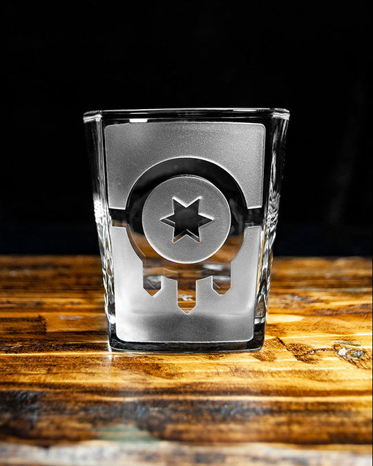 Tulsa Flag Rocks Glass