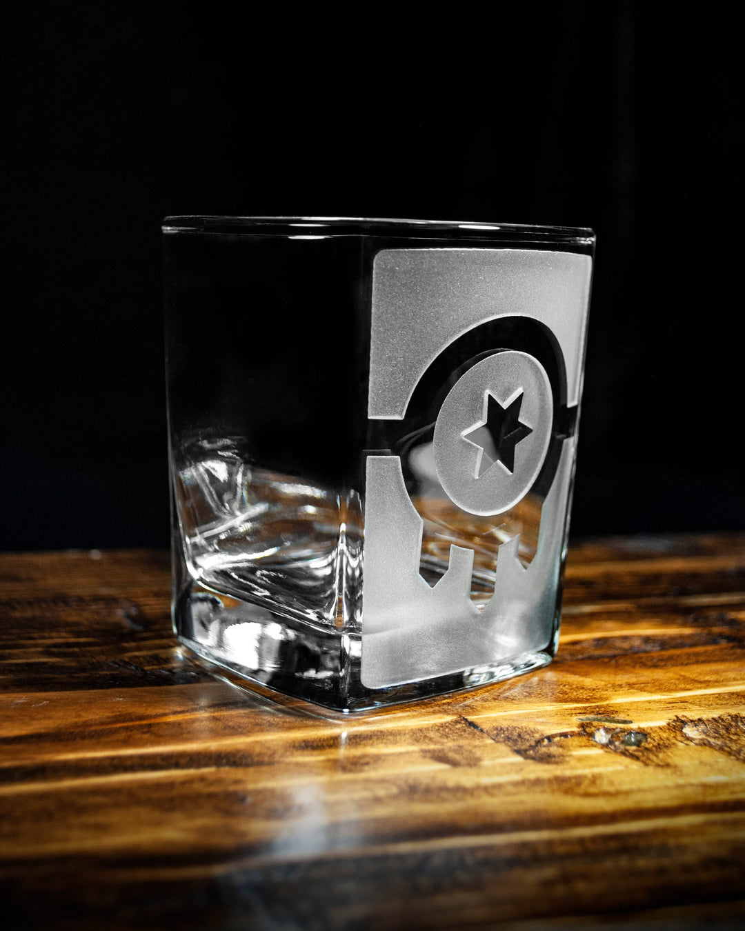 Tulsa Flag Rocks Glass