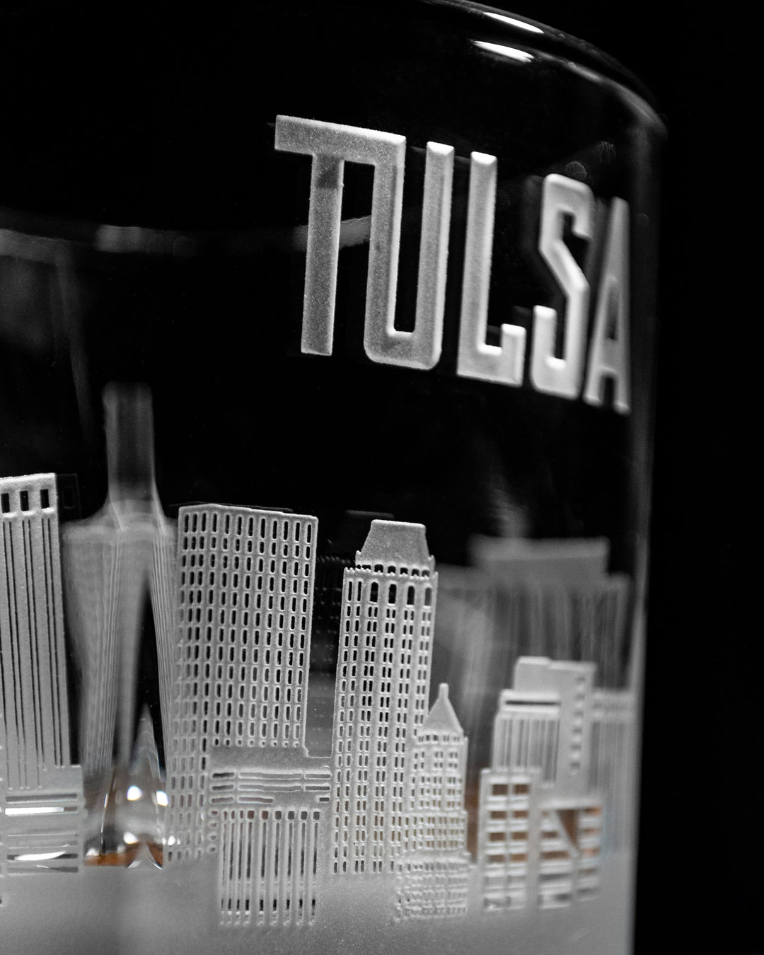 Tulsa Skyline Rocks Glass