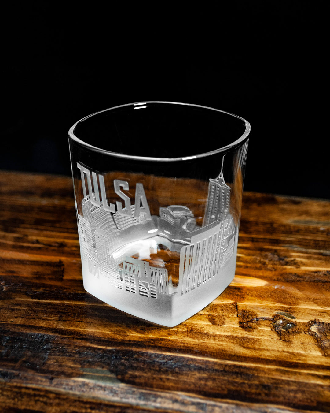 Tulsa Skyline Rocks Glass