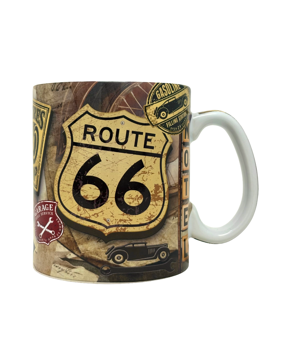 Route 66 Garage Collage Mug