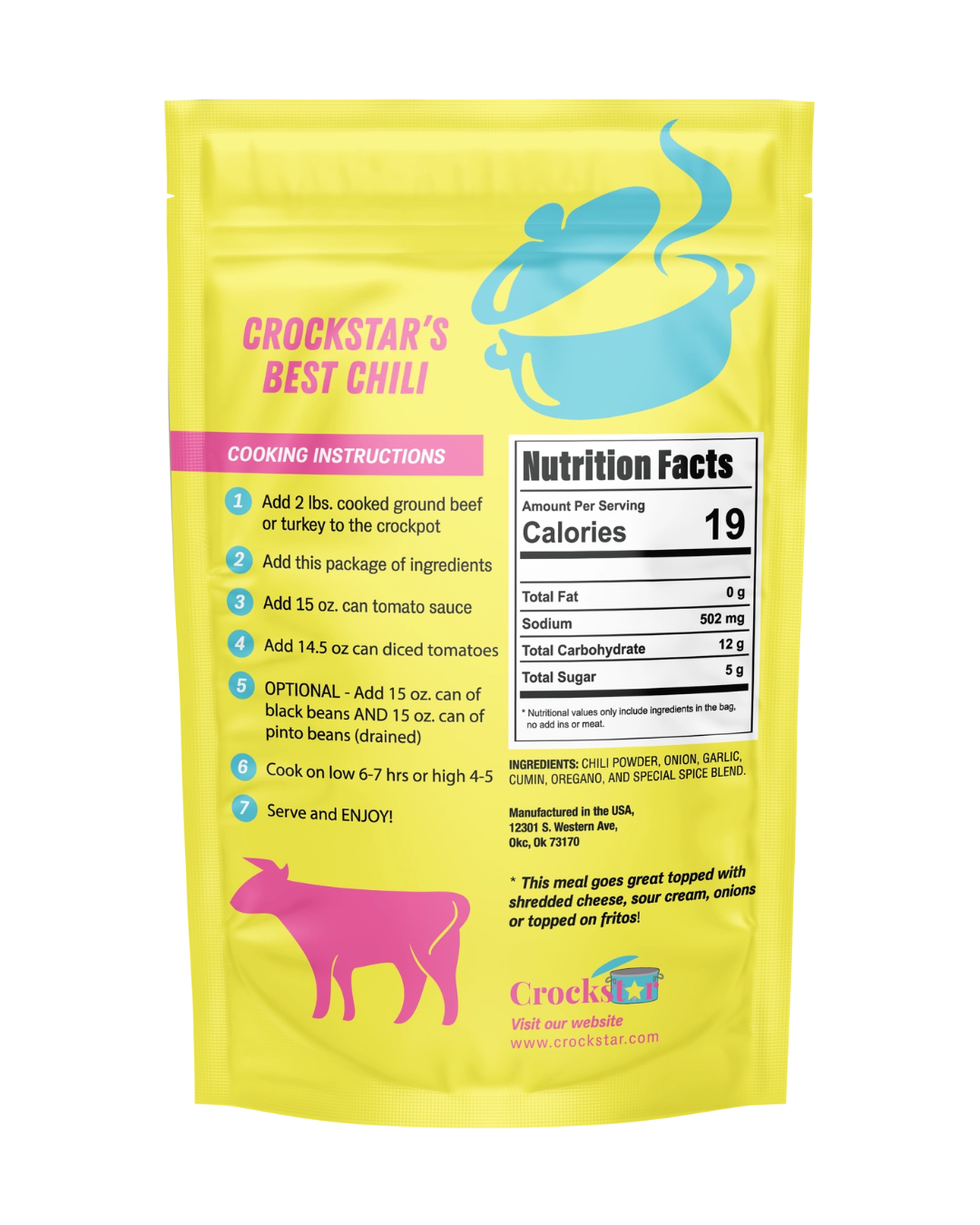 Crockstar's Best Chili Crockpot Meal Mix