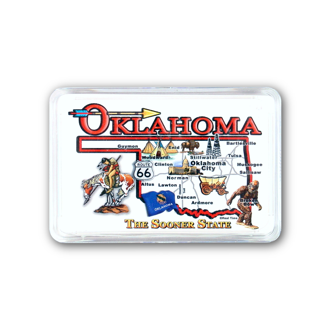 Oklahoma Map Design Playing Cards