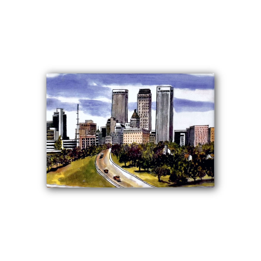 Tulsa Skyline Rectangle Magnet