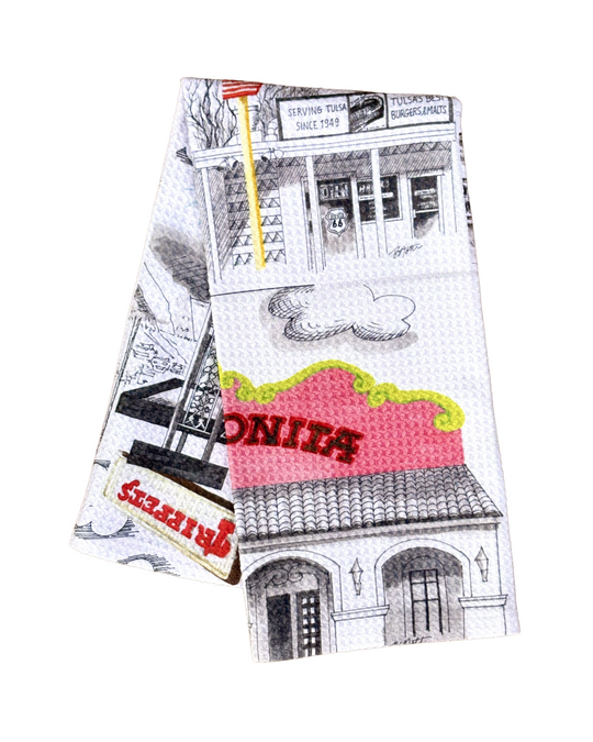 Tulsa in Ink Tea Towel