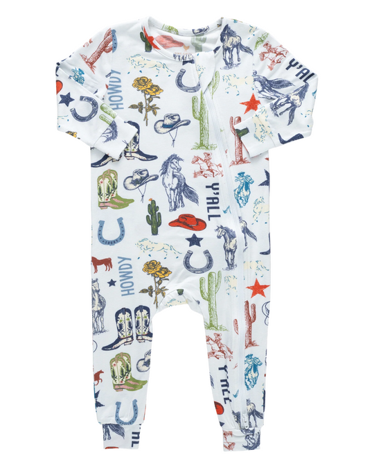 Pink Chicken - Western Dreams Baby Romper