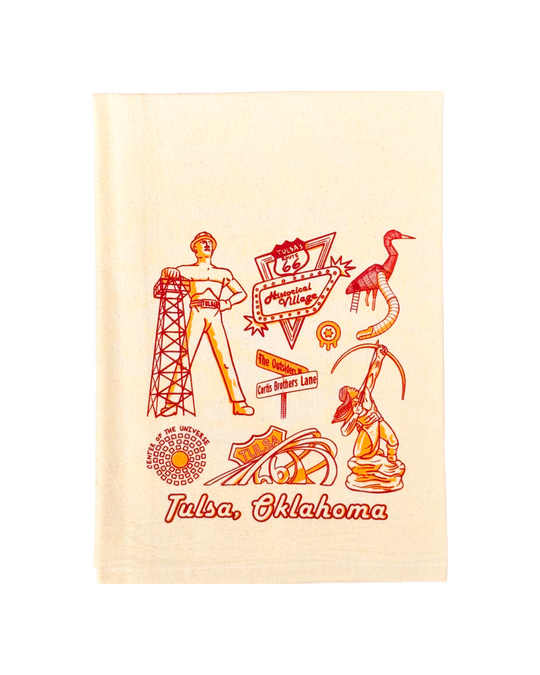 Tulsa Collage Tea Towel