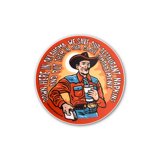 Oklahoma Restaurant Napkins Sticker