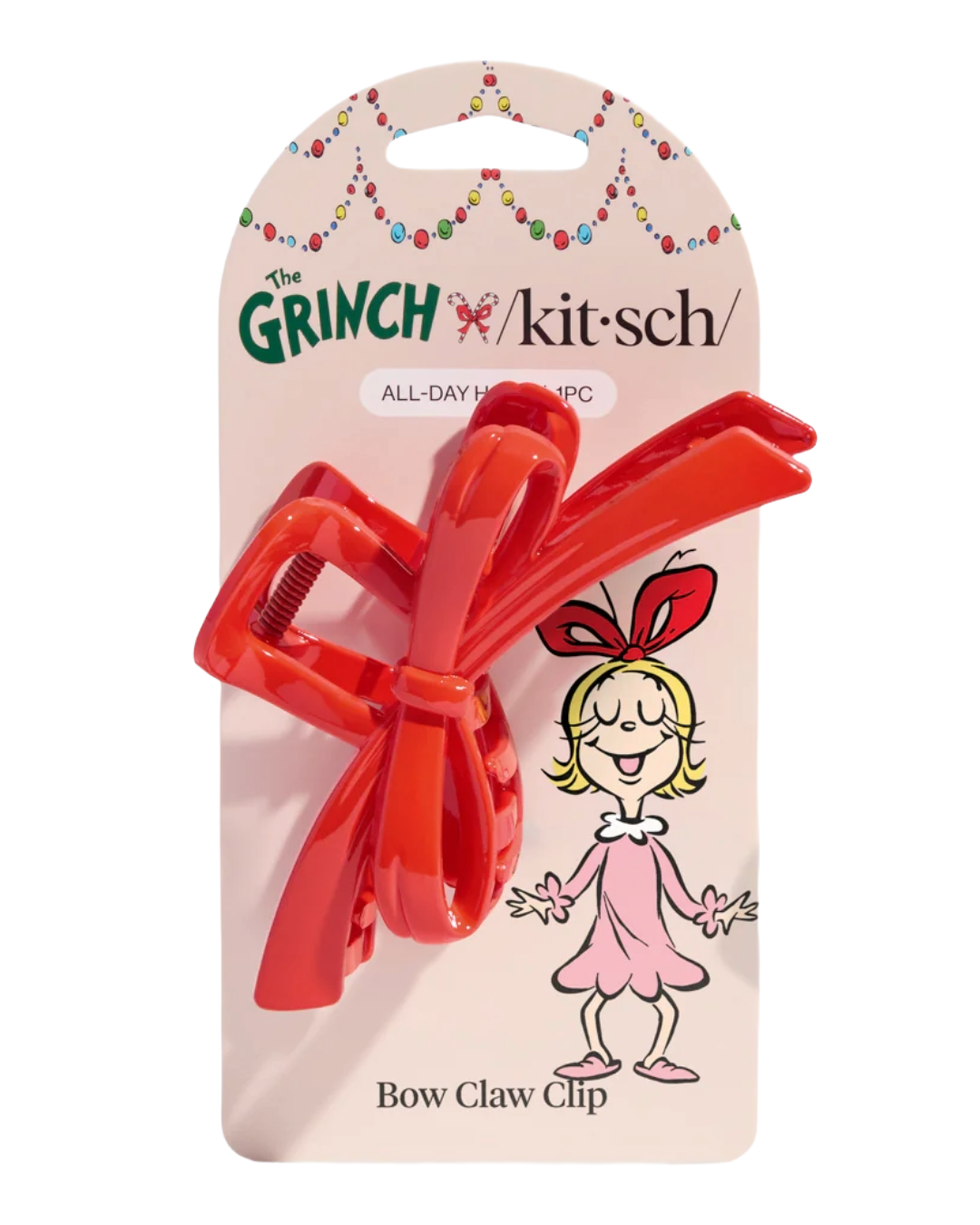 The Grinch Red Bow Hair Claw Clip