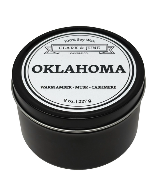 Oklahoma Warm Amber Musk Cashmere 8oz Candle