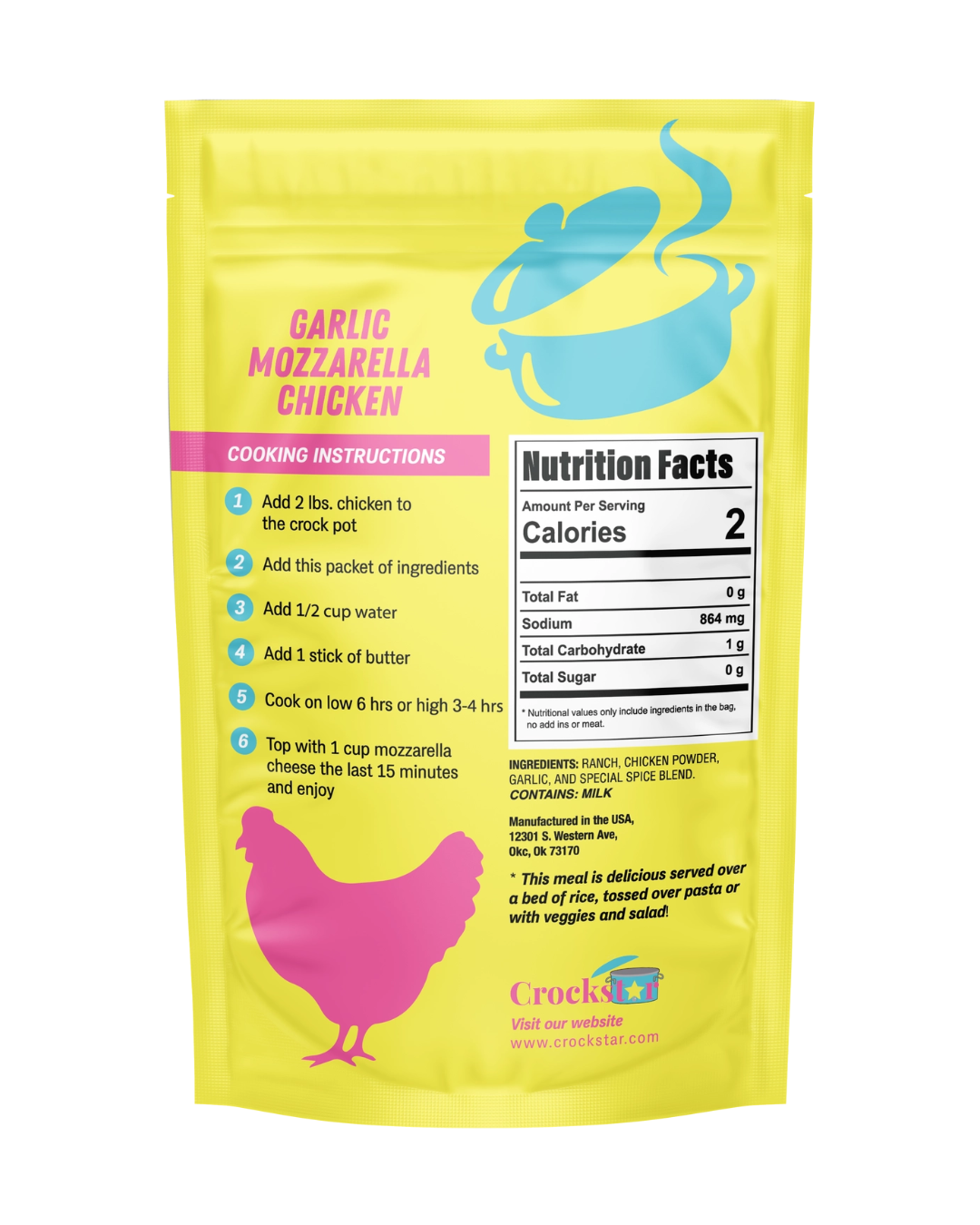 Garlic Mozzarella Chicken Crockpot Meal Mix