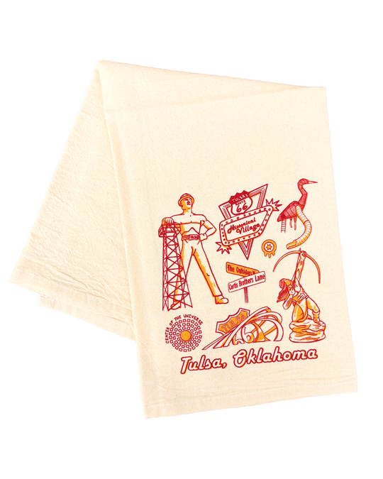 Tulsa Collage Tea Towel