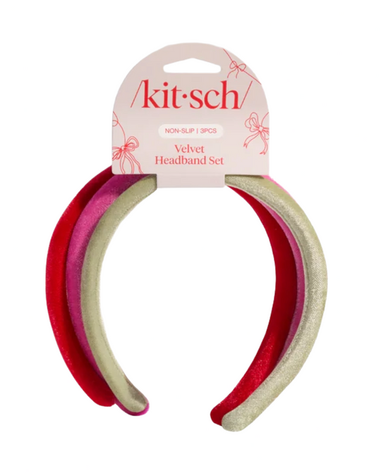 Holiday Velvet 3 Piece Headband Set