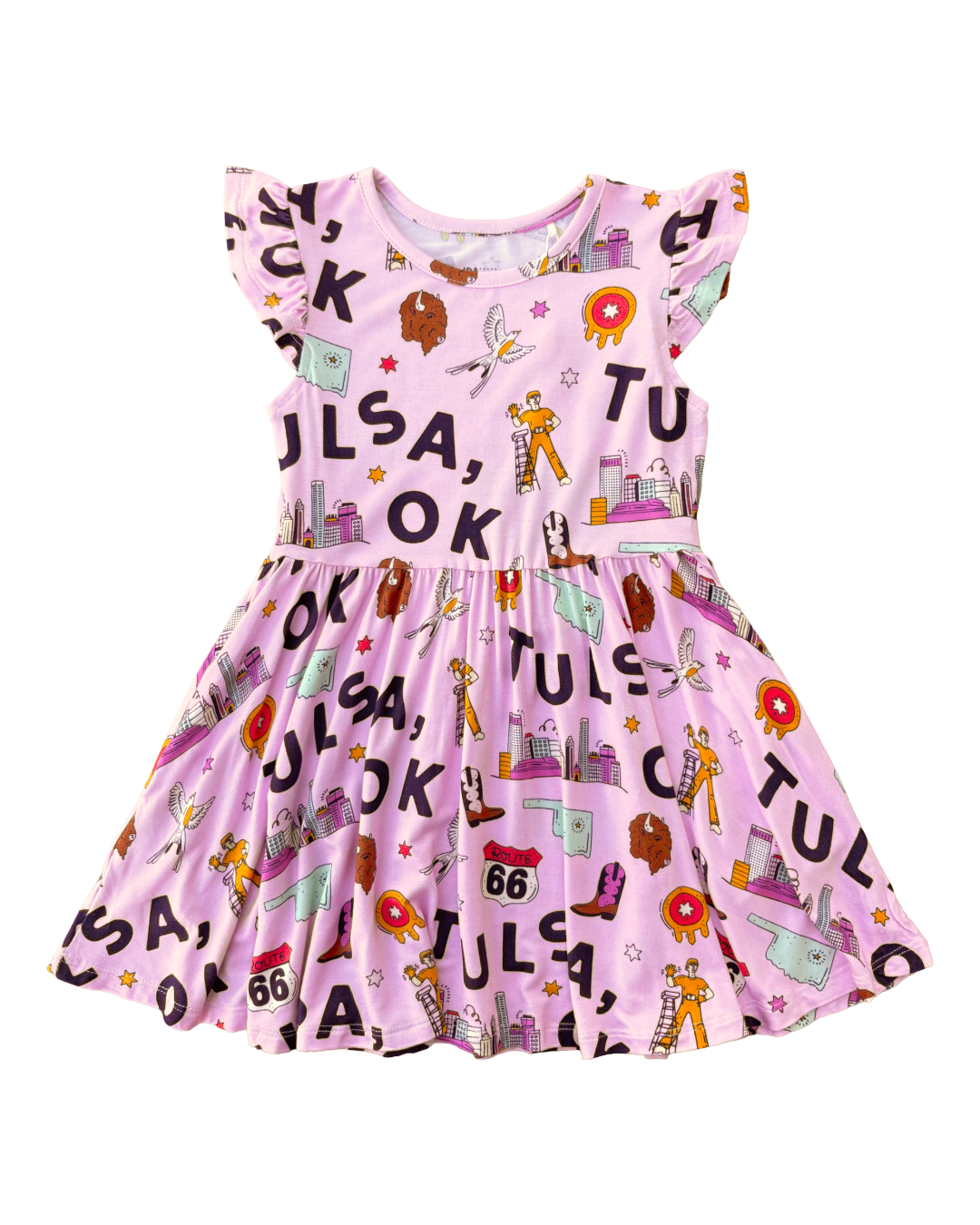 Tulsa Print Twirl Dress - Pink
