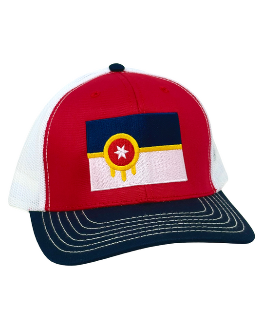 Tulsa Flag Trucker Hat - Red/Navy