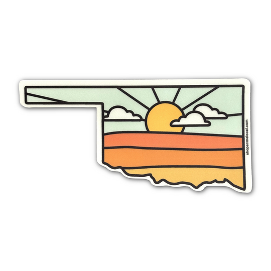 Oklahoma Sunrise State Outline Sticker