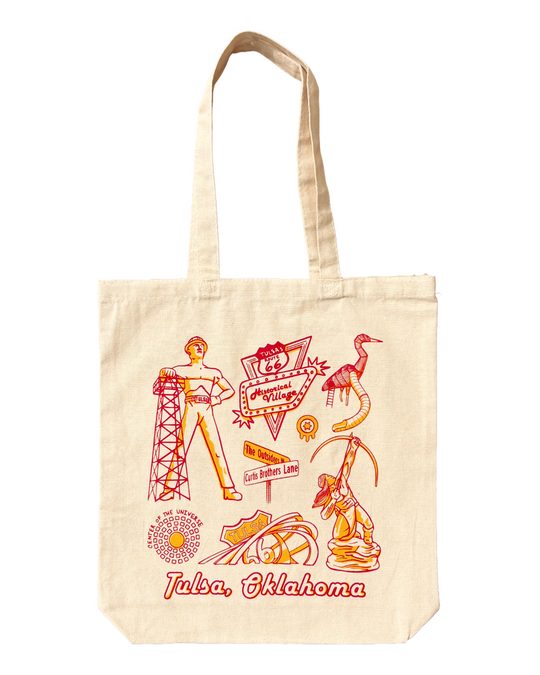 Tulsa Collage Canvas Tote