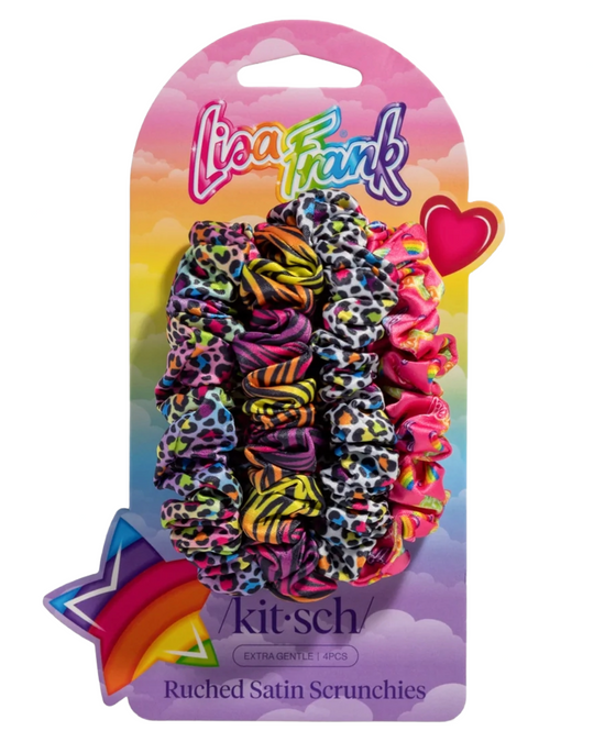 Lisa Frank Rainbow Leopard Ruched Scrunchies Set