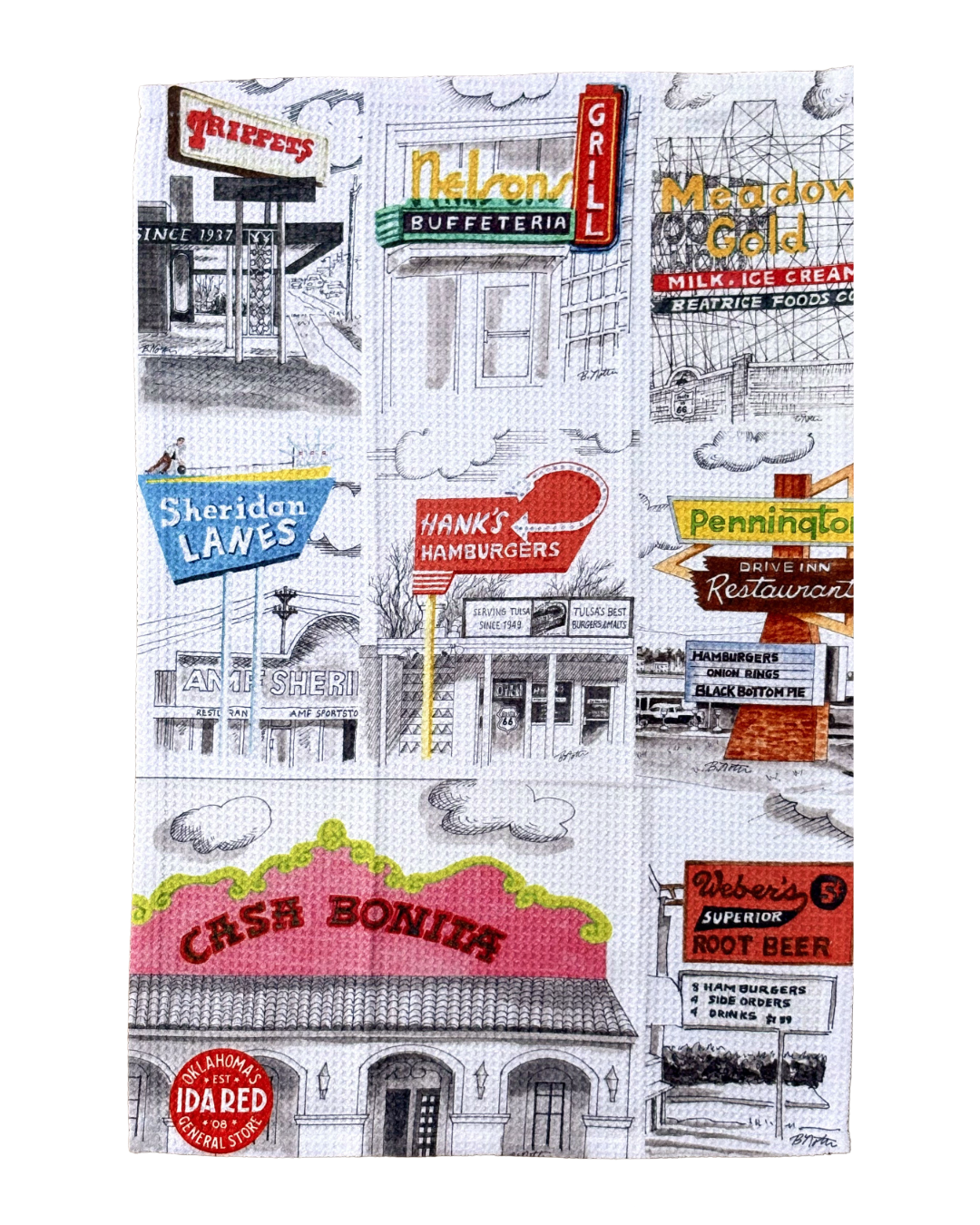 Tulsa in Ink Tea Towel