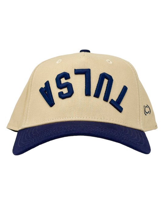 Upside-Down Tulsa Hat - Navy/Cream