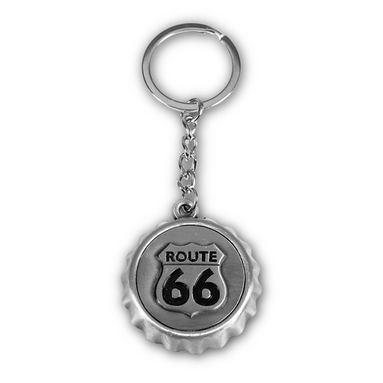 Route 66 Embossed  Metal Bottle Cap Opener