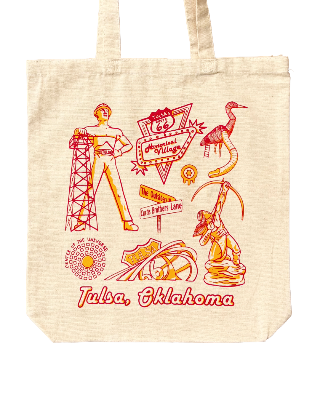 Tulsa Collage Canvas Tote