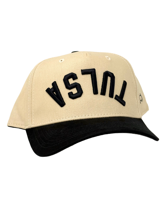 Upside-Down Tulsa Hat - Black/Cream