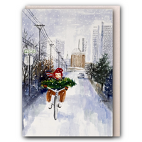 Bicycle On Peoria Holiday Card