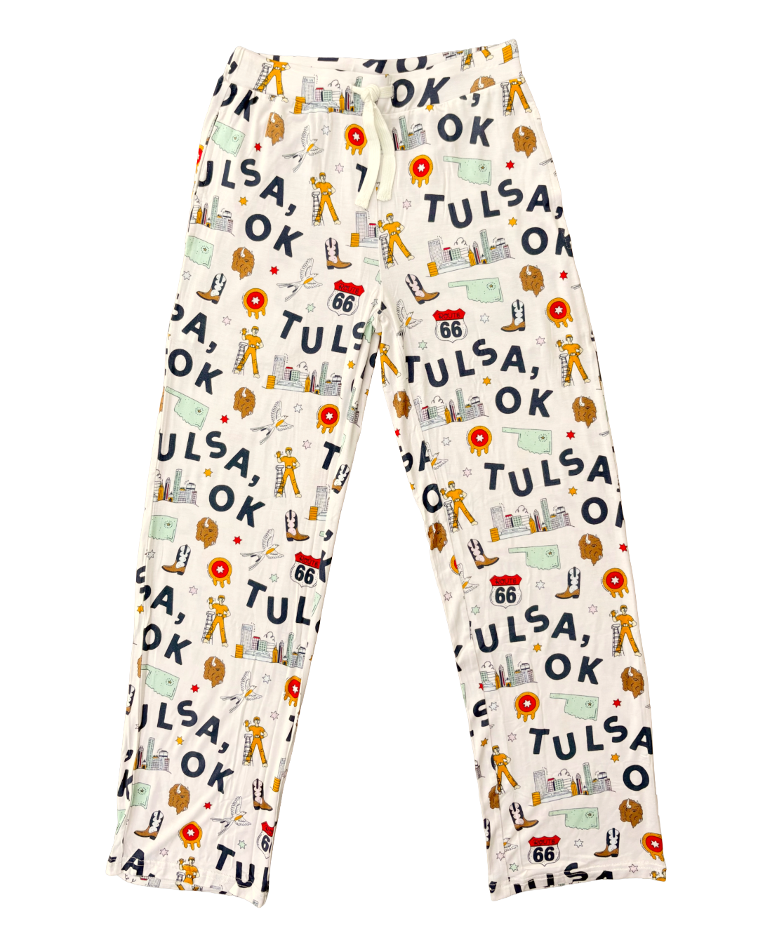 Tulsa Print Joggers - Ivory