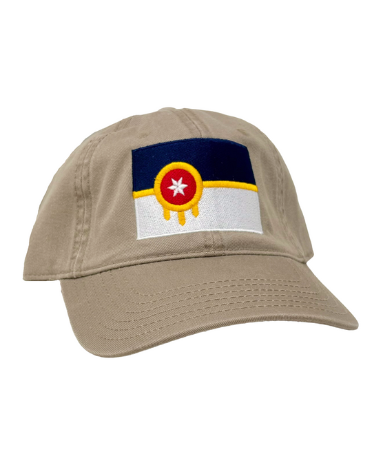 Tulsa Flag Dad Hat - Khaki