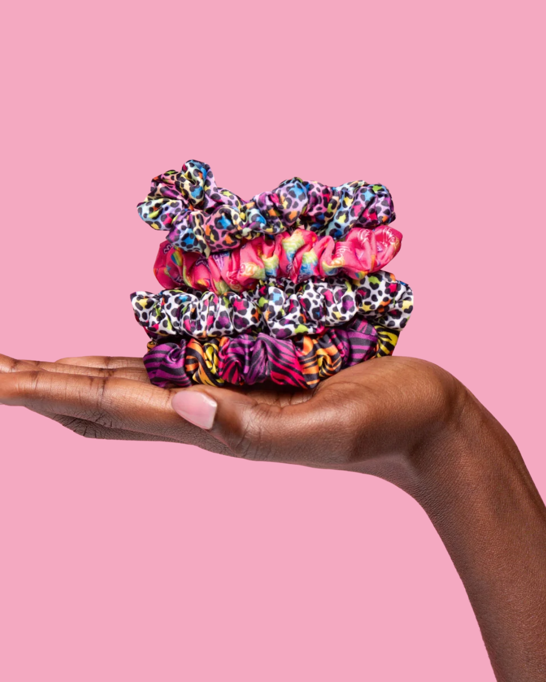 Lisa Frank Rainbow Leopard Ruched Scrunchies Set