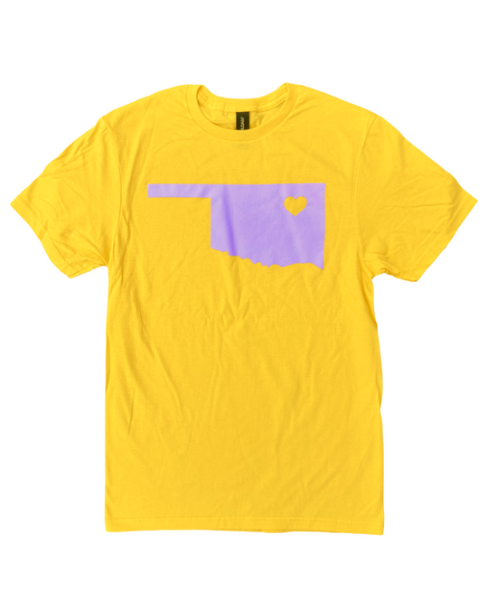 Oklahoma Heart Tshirt Yellow