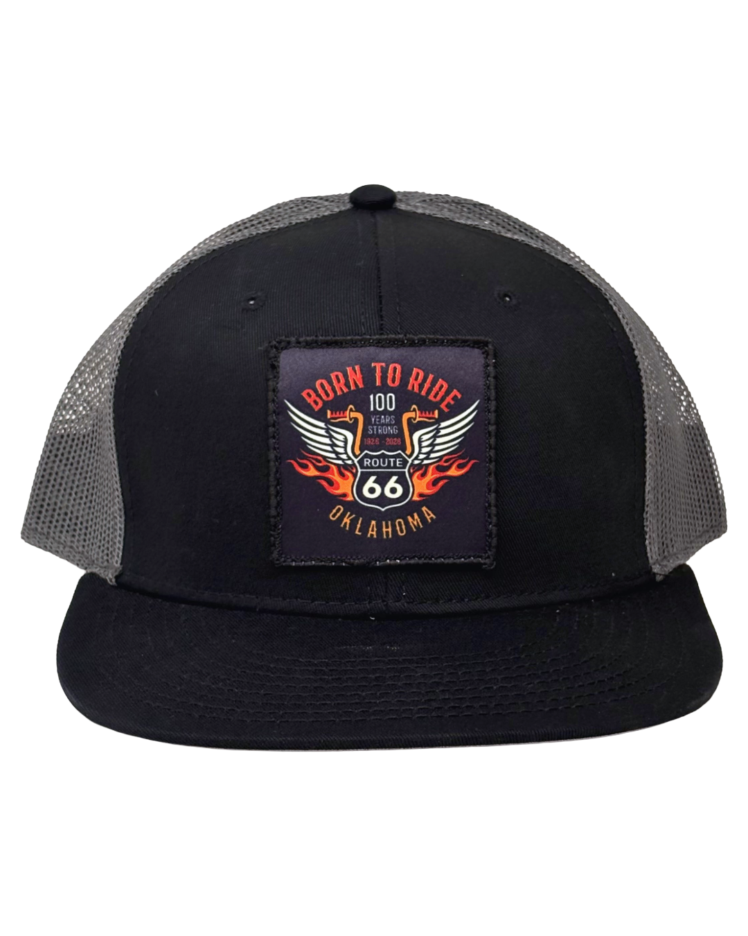 Born To Ride 100 Years Route 66 Patch Hat Black