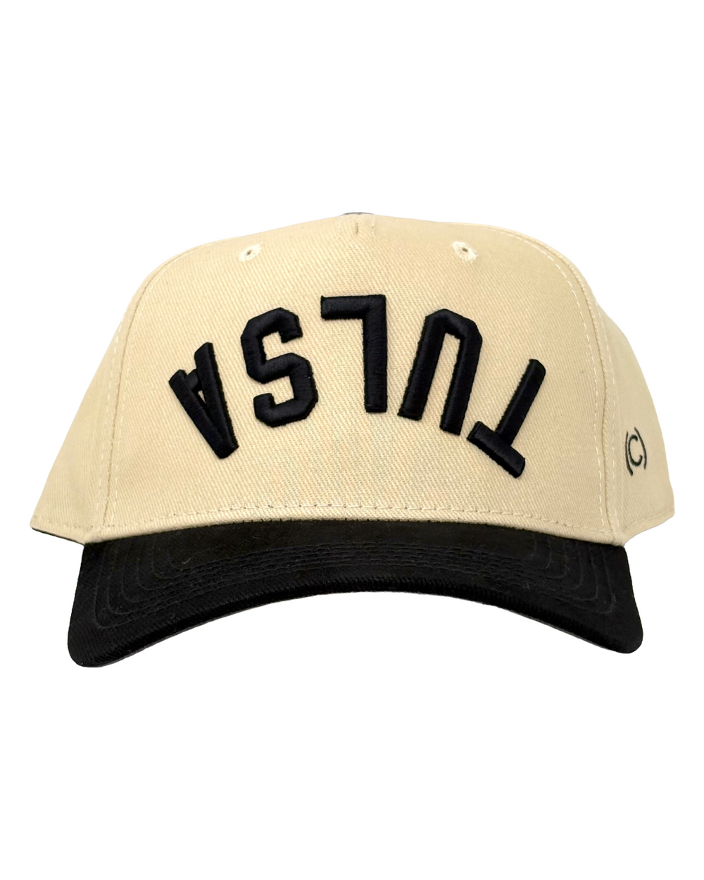Upside-Down Tulsa Hat - Black/Cream