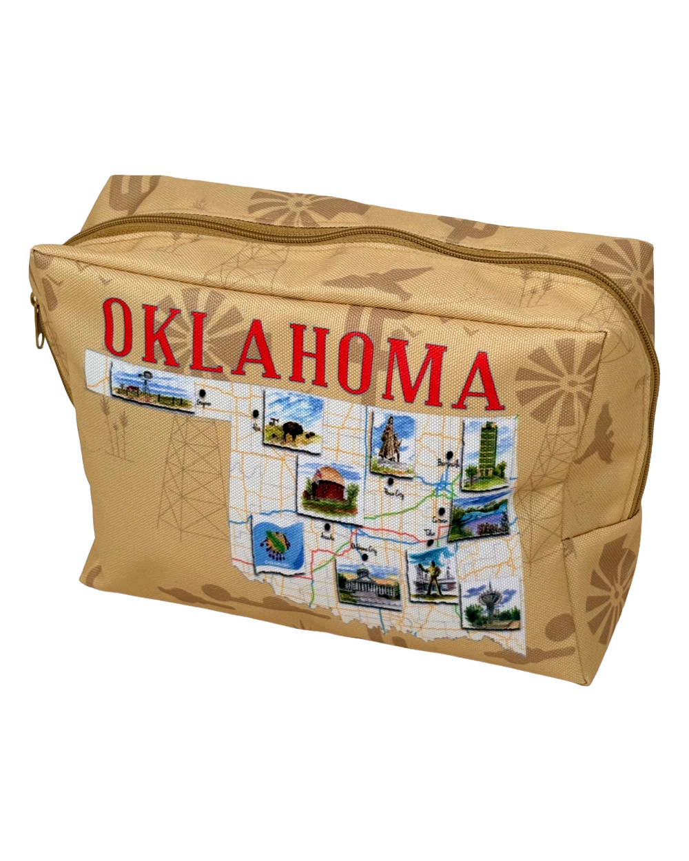 Oklahoma Map Tulsa In Ink Zipper Bag